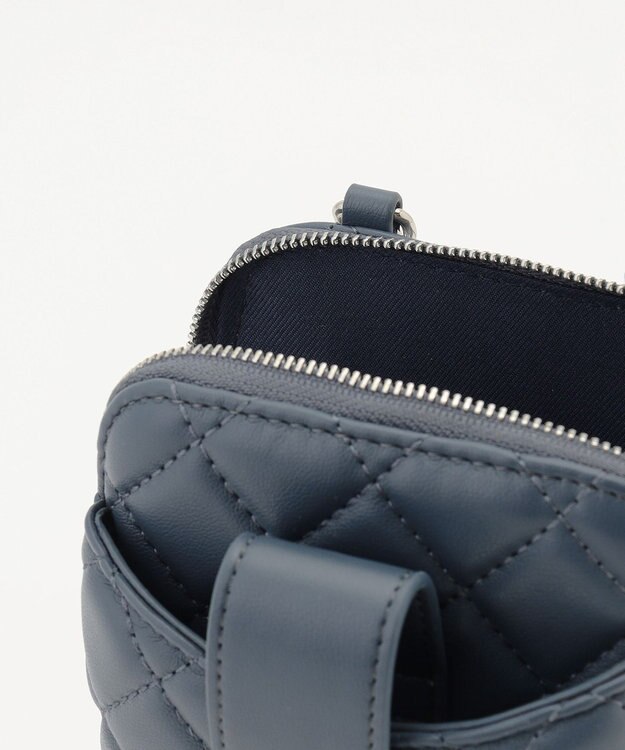 J.PRESS LADIES キルティング スマホポシェット ダルブルー系
