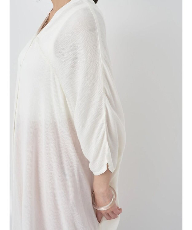 earth music&ecology レーヨンビッグシャツチュニック Off White