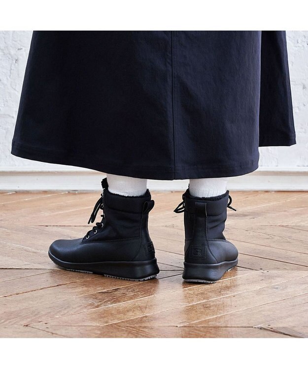 ing <ing>【レイン・スノー対応】レースアップスニーカーブーツ ブラック