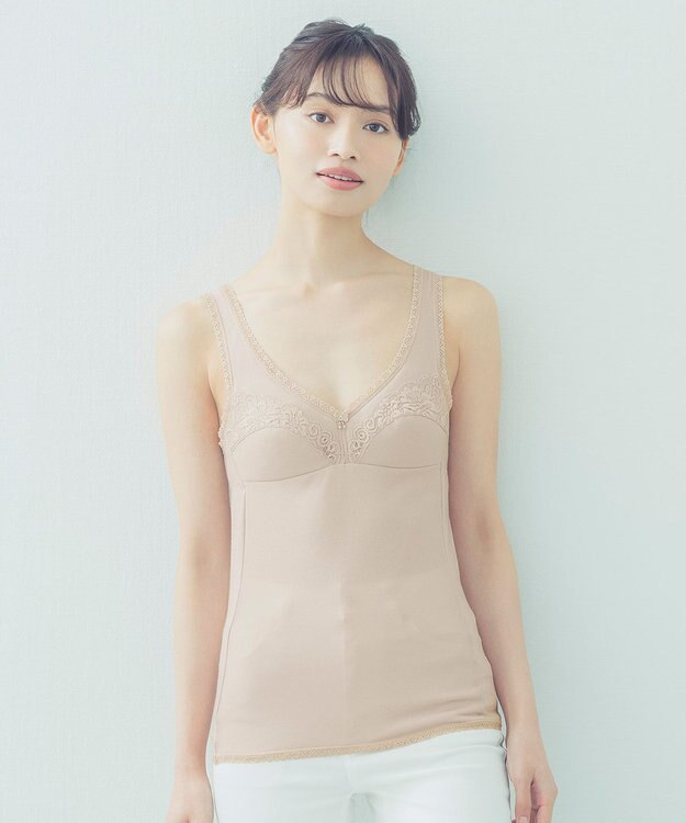 Wing カップ付きインナー 安定感のある自然なバストライン ノースリーブ NT7126 ウイング／ワコール ブラウン