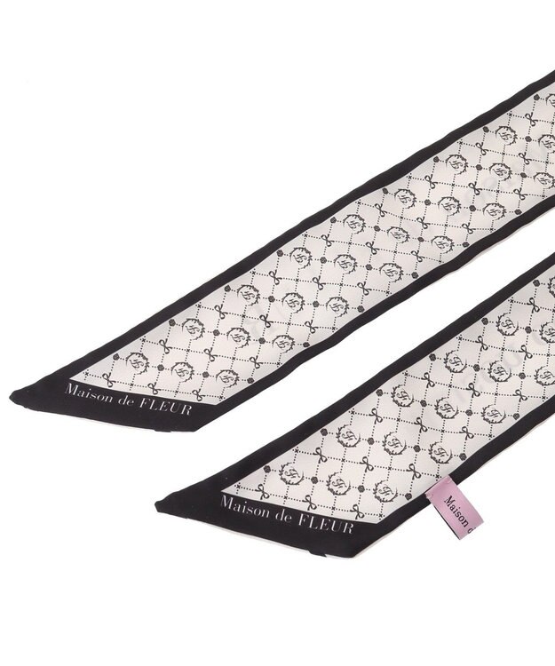 Maison de FLEUR モノグラム柄スカーフ Ivory