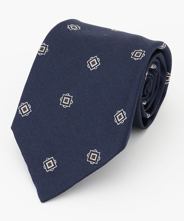 J.PRESS MEN スパンシルク小紋柄ネクタイ ダルブルー系7