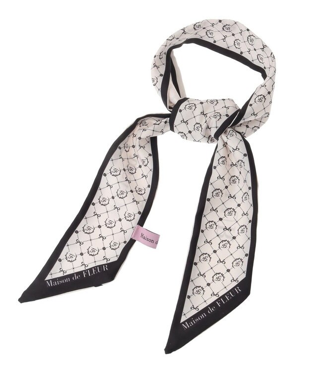 Maison de FLEUR モノグラム柄スカーフ Ivory