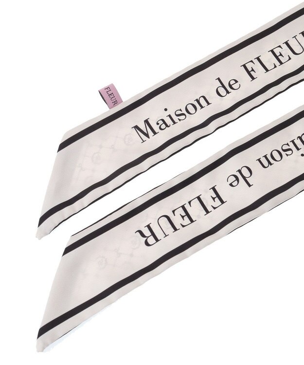 Maison de FLEUR モノグラム柄スカーフ Ivory