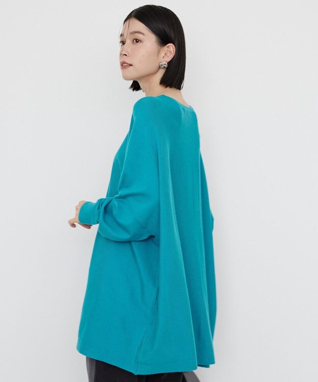 AMERICAN HOLIC バイパチポンチョライクＢＩＧニットプルオーバー Sax