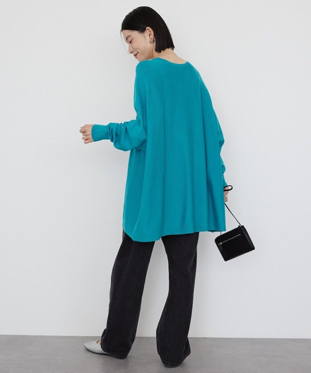 AMERICAN HOLIC バイパチポンチョライクＢＩＧニットプルオーバー Sax