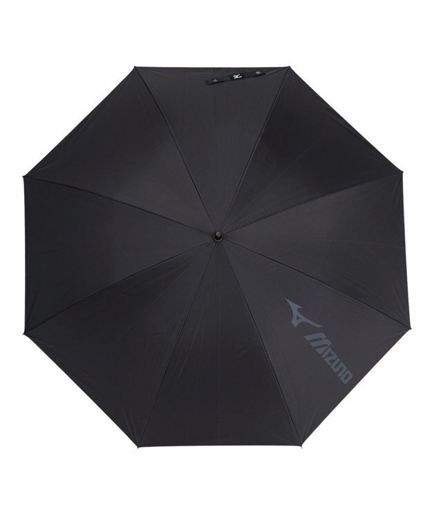 MOONBAT 【大きめ】MIZUNO メンズ 晴雨兼用日傘 長傘 BIGロゴ 遮光 遮熱 UV ユニセックス ブラック