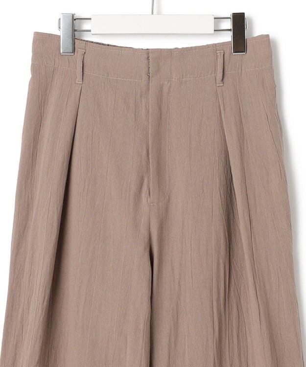 J.PRESS YORK STREET 【WOMEN】コットンワッシャータックワイド パンツ ブラウン系