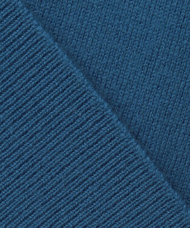 自由区 【洗える】ソフトウールハイゲージ ハイネックニット ブルー系