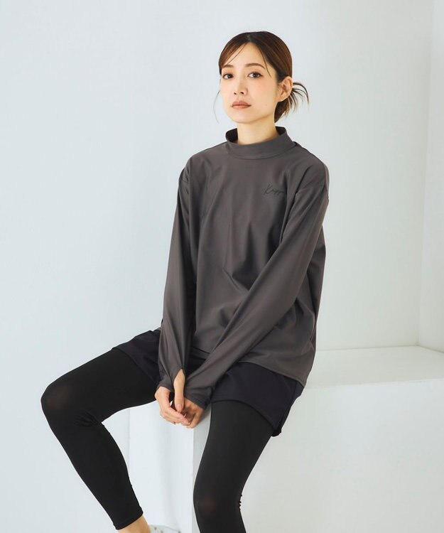 OP／FILA 【Kappa】ハイネック長袖T5点セット水着　タンキニデザイン ダークグレー