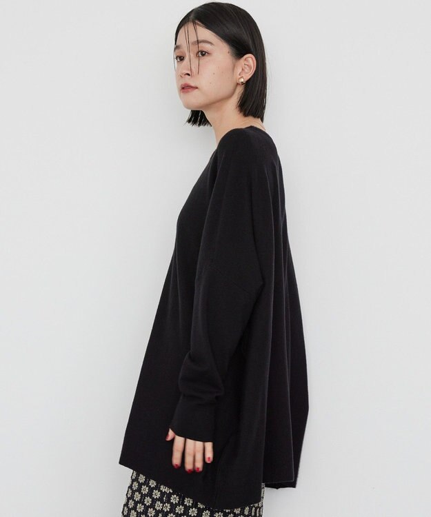 AMERICAN HOLIC バイパチポンチョライクＢＩＧニットプルオーバー Black