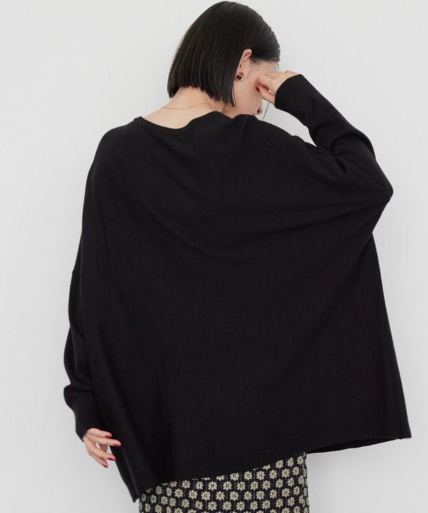 AMERICAN HOLIC バイパチポンチョライクＢＩＧニットプルオーバー Black