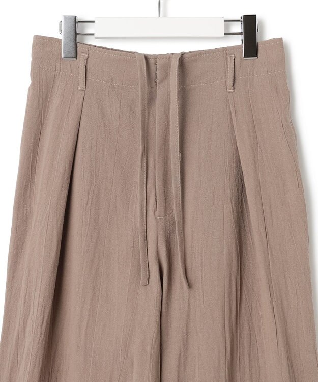 J.PRESS YORK STREET 【WOMEN】コットンワッシャータックワイド パンツ ブラウン系