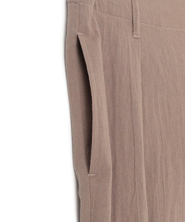 J.PRESS YORK STREET 【WOMEN】コットンワッシャータックワイド パンツ ブラウン系