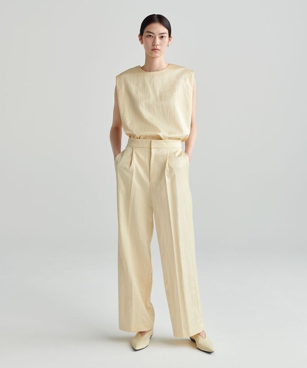 NAVE 【ReNAVE　洗える】グロスサテンブラウス クリーム