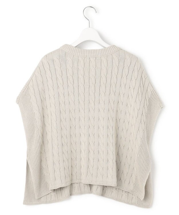 J.PRESS YORK STREET 【WOMEN】コットンニット ケーブルポンチョ ベージュ系