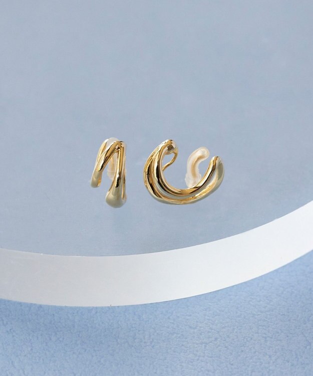 Phoebe 【金属アレルギー対応】【痛くないシリーズ】ダブルフープライトフィットイヤリング ゴールド ゴールド