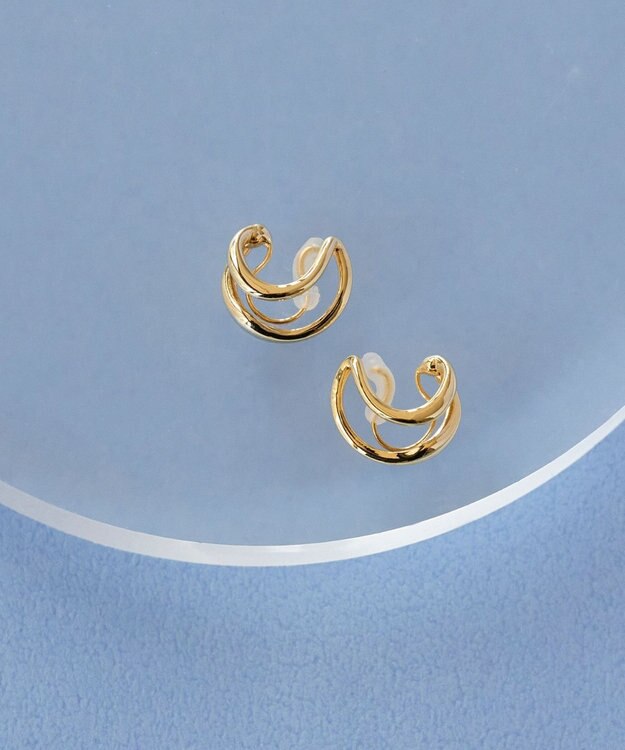 Phoebe 【金属アレルギー対応】【痛くないシリーズ】ダブルフープライトフィットイヤリング ゴールド ゴールド