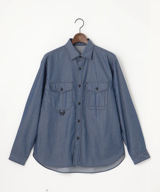 JOSEPH ABBOUD MOUNTAIN 【テーム・ヤルヴィコラボ・サスティナブル】コットンテンセルツイルバックプリント シャツ ネイビー系