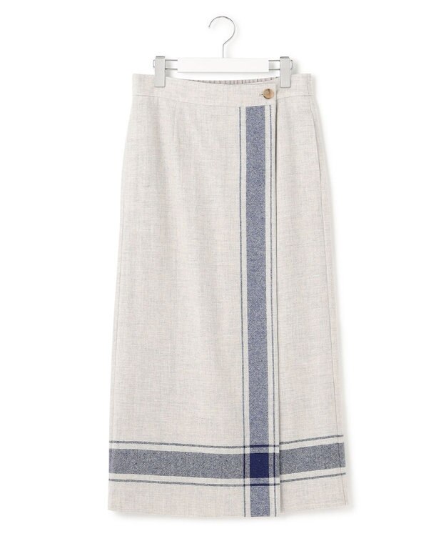 23区 【SLOW/一部店舗限定】パネルチェック スカート ライトグレー系1