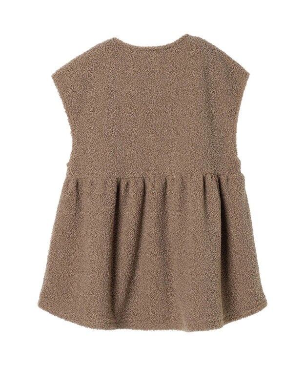 Green Parks フレア裏付きボアベスト Gray Beige