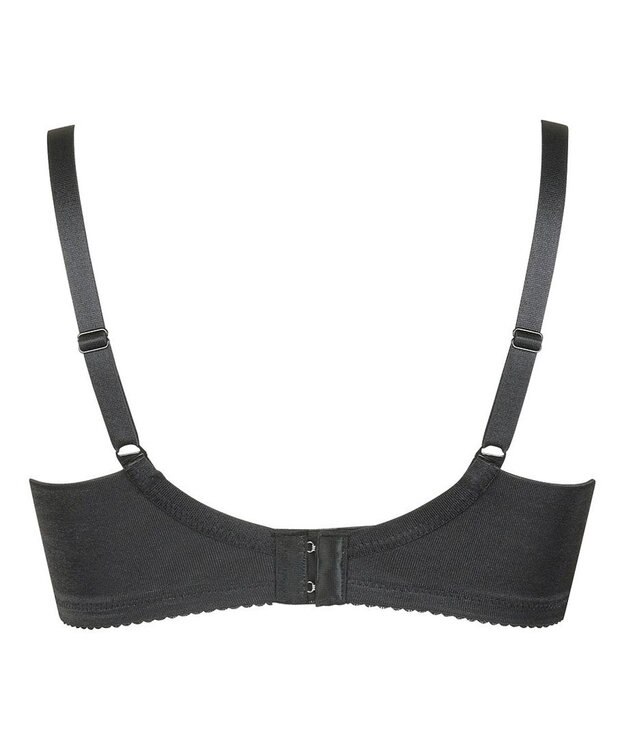 WACOAL 【小さく見せるブラ】 シンプル ブラジャー 着やせ効果 コンパクトにメイク バストの突出をおさえる 背中の段差を軽減 大きいサイズ レディース BRB452 /ワコール ブラック