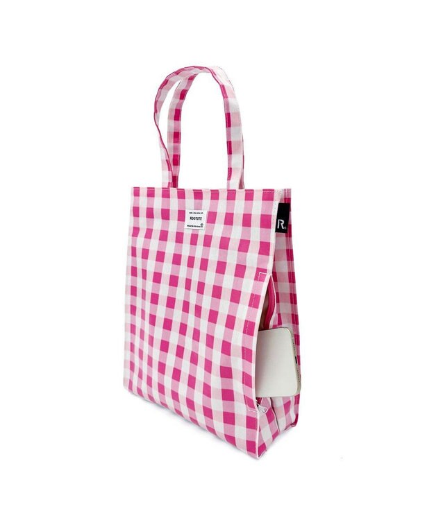 ROOTOTE 1028【ラミネート加工A4収納】SN.アーキャトル.ラミネート-Q 02：チェック・ピンク