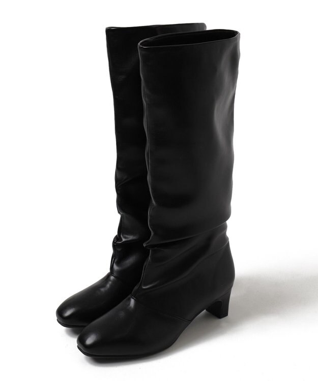 WEGO シャーリングポインテッドロングブーツ ブラック