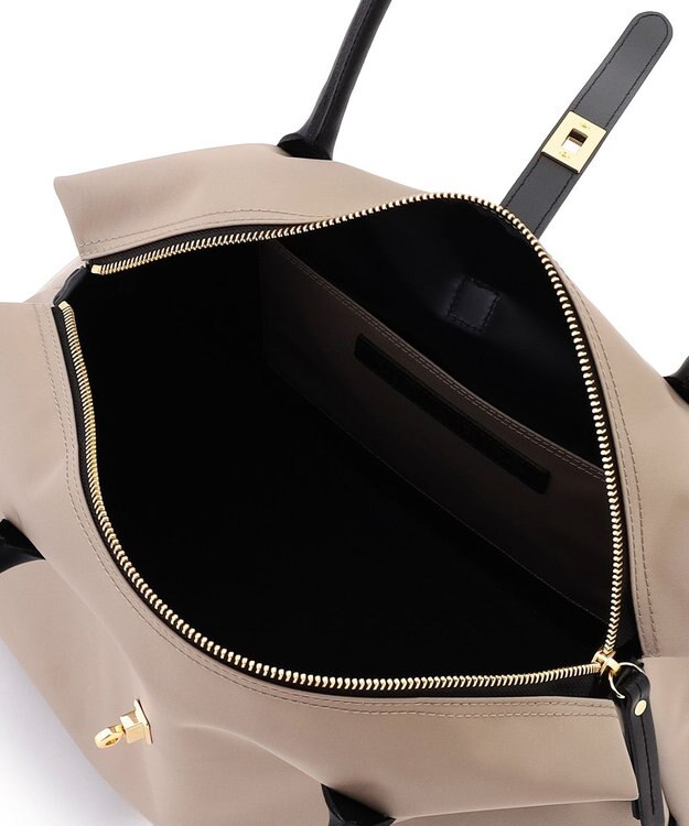 23区 VIOLAd'ORO ベルトデザイン ナイロン トートバッグ (Lサイズ) ベージュ系