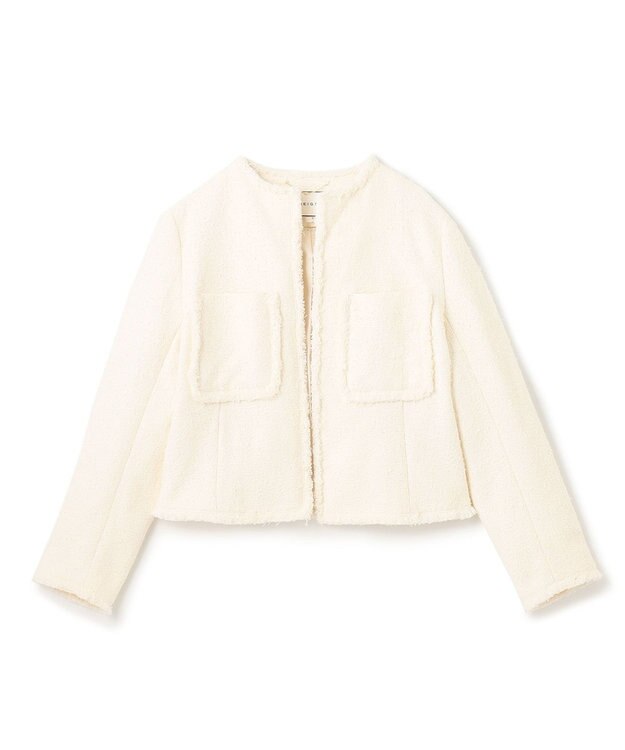 BEIGE， 【S-size】DAHLIA / ツイードジャケット Ecru