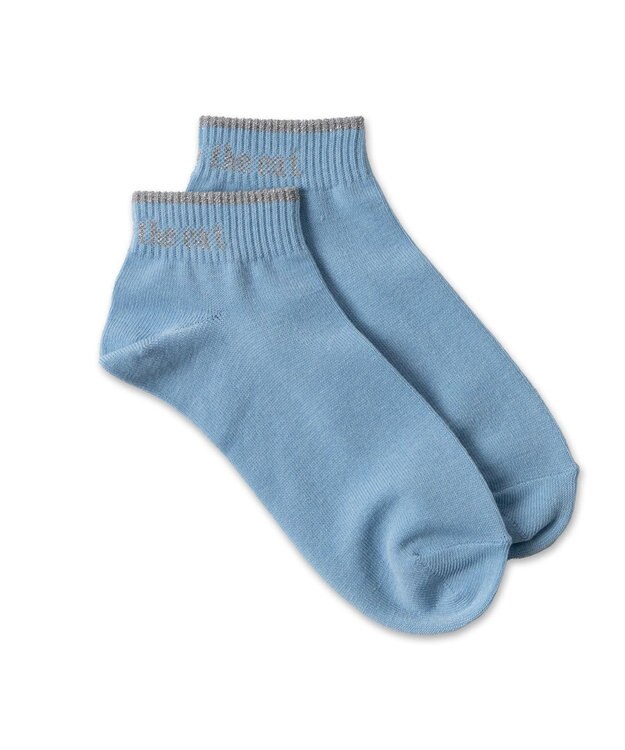 WEGO ラインロゴショートソックス サックス