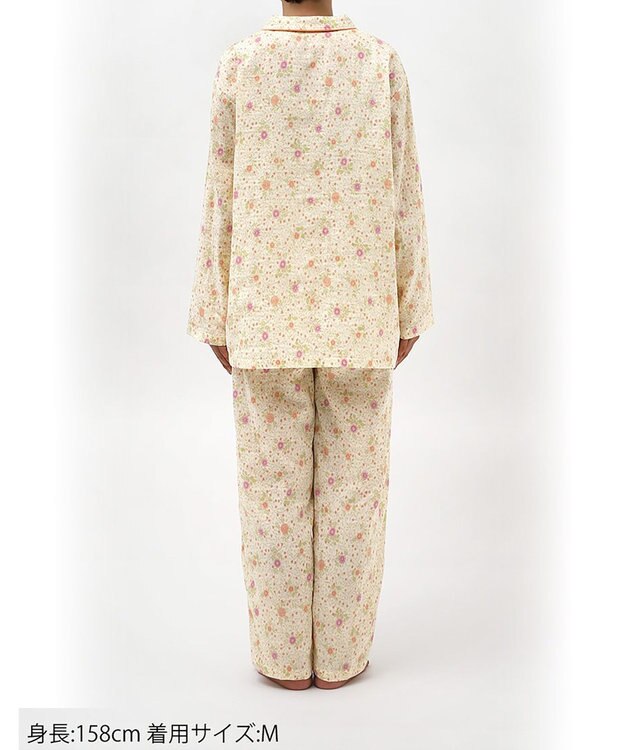 Wing パジャマ 綿100%(本体) 二重ガーゼ レディース 長袖 長ズボン EP5074 ウイング／ワコール クリーム