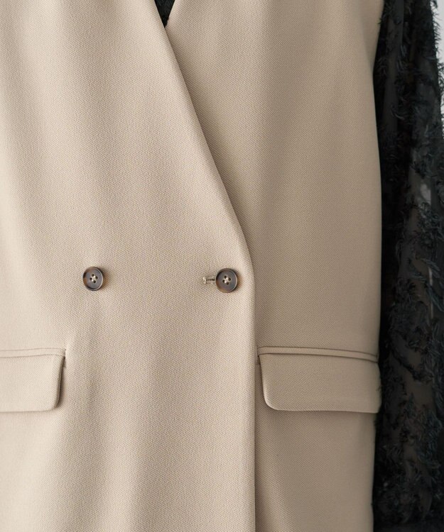 Green Parks Ｏ．洗えてストレッチ　Ｗボタンベスト Light Beige