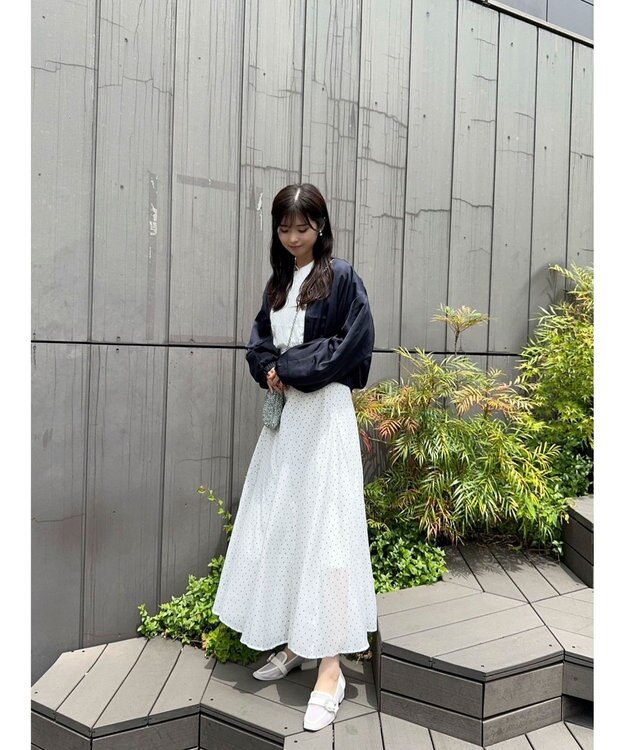 Green Parks AnriettMusee ドットフレアーロングスカート Off White