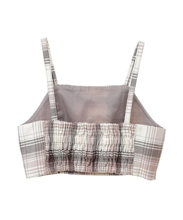 earth music&ecology コットンツイルチェックビスチェ Brown