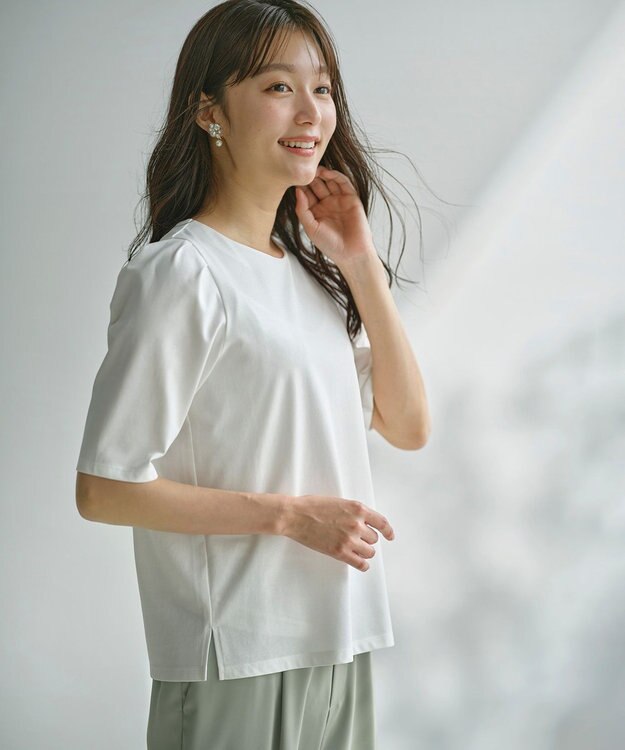 ANY SIS 【UVカット・接触冷感・撥水・汗ジミ防止】プレーティングジャージー タックスリーブ カットソー オフ