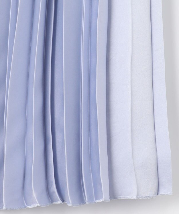 自由区 【WEB限定・洗える】ロイヤルサテンプリーツ スカート サックス