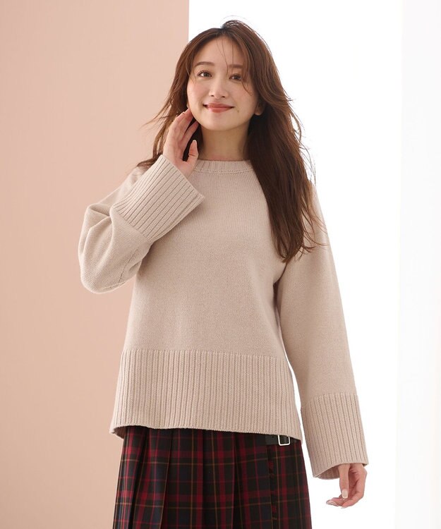 ANY 【6色展開】ラムウールラグランスリーブニット アイボリー