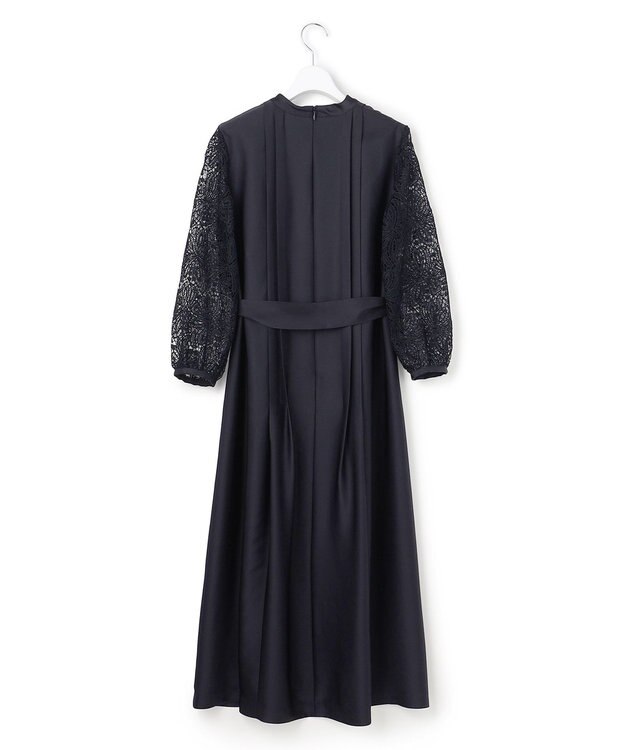 23区 S 【APPLAUDIR】ノーブルサテン リボンブーケレースコンビ ドレス ネイビー系