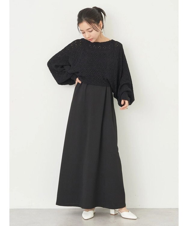 earth music&ecology ＳＥＴ２点　マルチウェイボレロキャミワンピース Black