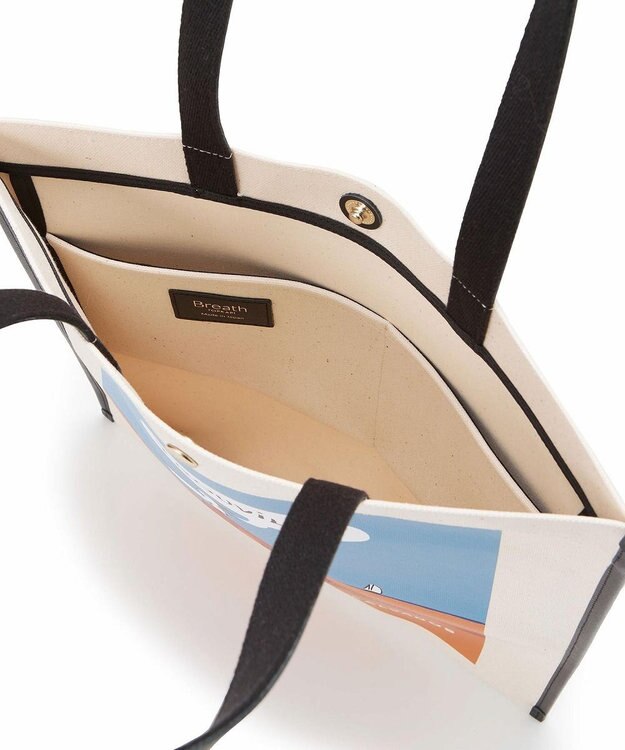 TOPKAPI 【Breath TOPKAPI】サヴィニャック × Breath TOPKAPI アート プリント フラット オーガニックキャンバス トート バッグ オレンジ