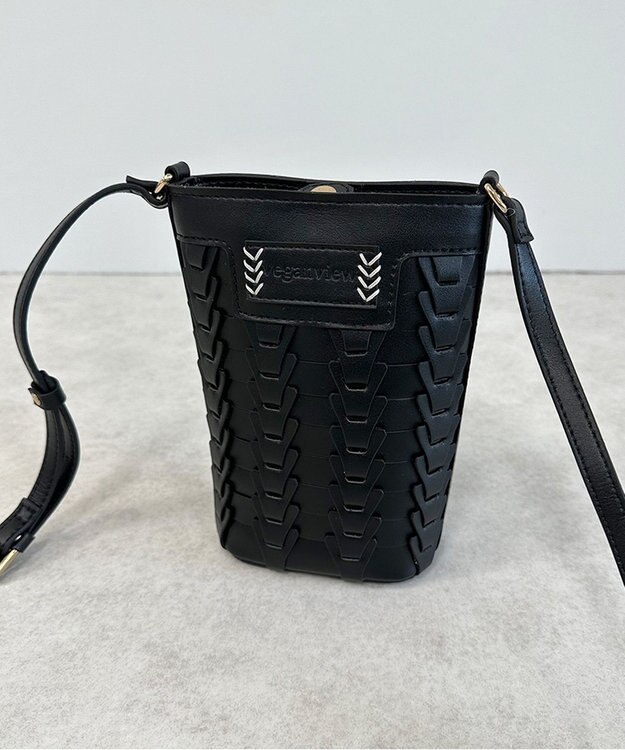 LA BAGAGERIE 【veganview】v piece mesh mini shoulder bag ブラック
