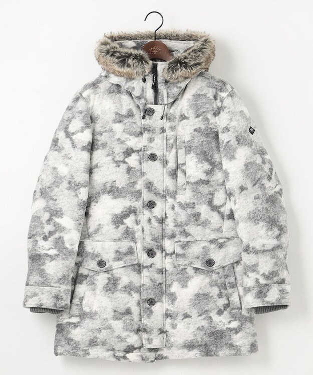 JOSEPH ABBOUD MOUNTAIN 【イタリア素材/ECOファー/9ポケット/ダウン/男女兼用】スライバーカモフラージュ　ダウンコート ライトグレー系7