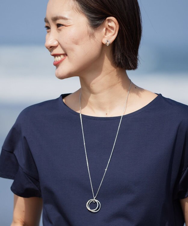 J.PRESS LADIES リングパール ワントップ ネックレス シルバー系