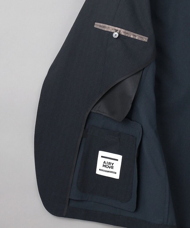 GOTAIRIKU 圧倒的清涼感・８つの夏機能【接触冷感/通気性/軽量/撥水…等】クールドッツ セットアップジャケット_ヘリンボーンプリント（25年モデル） ネイビー_ヘリンボーン柄