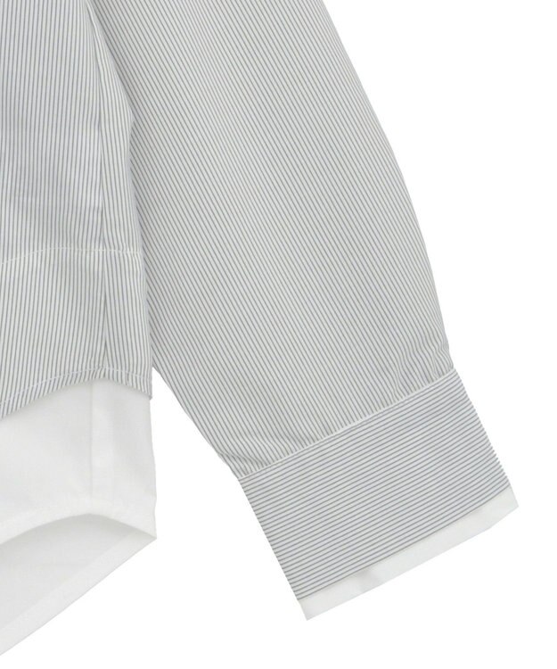 earth music&ecology レイヤードストライプシャツ Off White