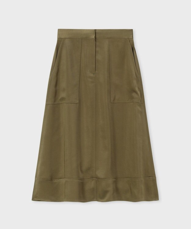 Paul Smith サテン ミリタリー スカート カーキ