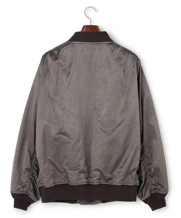 J.PRESS MEN 【J.PRESS ORIGINALS】Bleach Viscose Cotton Satin Flight Jacket / Japan Made グレー系