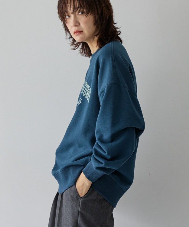 AMERICAN HOLIC 手書き風カレッジロゴ裏毛プルオーバー Navy