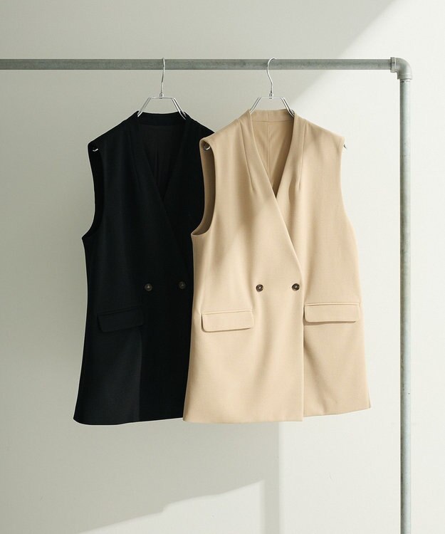 Green Parks Ｏ．洗えてストレッチ　Ｗボタンベスト Black